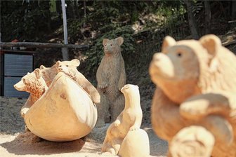 Dorfchemnitz: Kettensägenschnitzer locken nach Blockhausen - Wilde Tiere aus Holz waren ebenso zu bestaunen. 