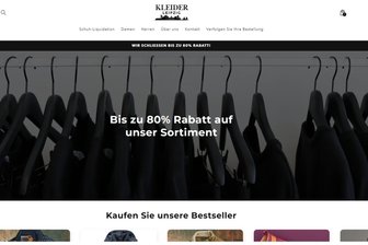 „Drecksladen“, „Betrug“: Angeblicher Leipziger Kleidungshändler verkauft China-Schrott - Fällt beim Aufrufen sofort ins Auge: Bei „Kleider Leipzig“ wirbt man mit bis zu 80 Prozent Preisnachlass auf die Kleidung.