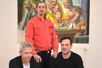 Drei Leipziger Künstler stellen bis 26. Januar in Meerane aus - Bis zum 26. Januar sind in der Ausstellung „Nebelung im Neonlicht“ Arbeiten der Leipziger Künstler Christian Bussenius, Martin Ziegler und Alexander König (v. l.) zu sehen.