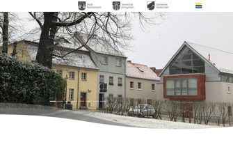 Die Stadt Reichenbach in der Oberlausitz und die Gemeinden Königshain und Vierkirchen, zeigen, wie eine gemeinsame Startseite aussehen könnte. Die Bilder wechseln zwischen Ansichten der drei Orte. Beim Klick aufs Wappen erreicht man die jeweilige Gemeinde-Homepage.