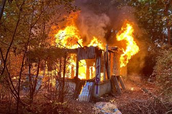 Dunkle Rauchwolke über Altendorf: Gartenlaube steht in Flammen - In der Nähe der Bonhoefferstraße in Altendorf brannte am Mittwoch eine Laube.