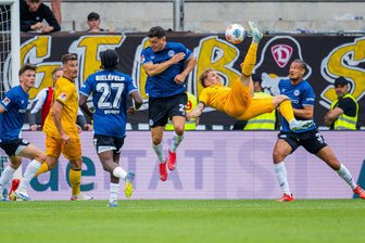 Dynamos Traumtorschütze darf gegen Bielefeld auf Startelf hoffen - Luca Herrmann machte am 3. Spieltag in Bielefeld per Fallrückzieher das Tor zum 2:1 für Dynamo.