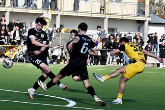 Eigentor des Gegners rettet dem VFC Plauen einen Punkt - Tyron Profis trifft hier zum zwischenzeitlichen 1:1 für die Plauener.