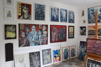 Ein Blick hinter die Malstaffelei in Ateliers in und um Chemnitz - Jürgen Pinkert öffnet bereits zum dritten Mal sein Atelier in Lugau.
