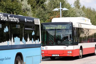 Ein Bus im Kornfeld - Fahrer verfehlt in Wilkau-Haßlau eine Umleitung - Die Fahrt eines Linienbusses endete in einem Feld.