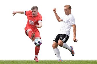 Ein Fußballfest kündigt sich an: "Freie Presse" tickert den Landesligaauftakt - Stehen sich am Freitag mit ihren Mannschaften gegenüber und werden vom Liveticker auf Schritt und Tritt verfolgt: Florian Hähnel vom FC Lößnitz (links) und Jonas Künzelmann von Handwerk Rabenstein.
