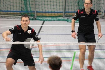 Ein krönender Abschluss - Michael Prinz (r.) und Felix Liebscher überzeugten am letzten Spieltag in der Sachsenklasse noch einmal am Netz.