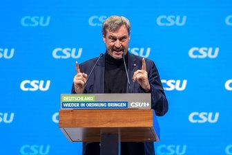 Ein seltsamer Satz von Söder - CSU-Chef Markus Söder auf dem Parteitag in Nürnberg. Mit der Tagung stimmte sich die CSU auf die Schlussphase des Bundestagswahlkampfes ein.
