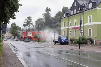Ein Teil der Bahnhofstraße in Schwarzenberg bis Mitte August dicht - Dieser Teil der Bahnhofstraße in Schwarzenberg wird bereits ab Montag, 26. Juni, zur Baustelle.