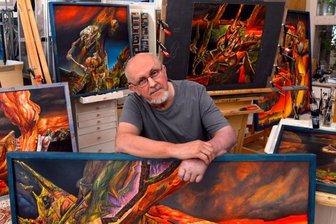 Ein Virtuose an der Staffelei - Der Maler Heinz Plank in seinem Atelier in Niederlichtenau.