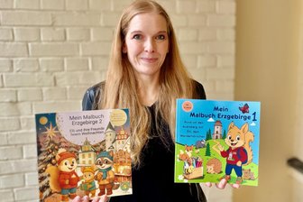 Eine Hommage an die Heimat: Erzgebirgerin entwirft ihre ersten Malbücher für Kinder - Zwei Malbücher für Kinder hat Isabell Rabe aus Eibenstock entworfen. Verbindendes Element ist das Waldhörnchen Elli, das durch seine erzgebirgische Heimat führt.