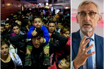„Eine komplette Überforderung“: Sachsens Innenminister über zehn Jahre „Wir schaffen das!“ - Flüchtlinge, die mit einem Zug aus Österreich ankamen, am 6. September 2015 auf dem Hauptbahnhof in München. Sachsens Innenminister Armin Schuster sieht Deutschland noch heute überfordert.