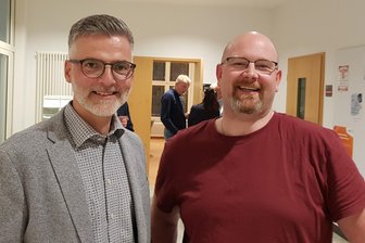 Eingemeindung von Bad Brambach nach Bad Elster: Neue Infos zu den geplanten Bürgerentscheiden - Bad Elsters Bürgermeister Olaf Schlott (links) und Bad Brambachs Amtsverweser Torsten Schnurre.
