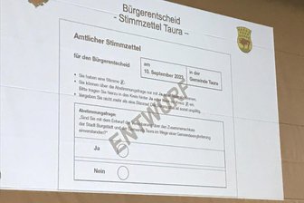 Eingemeindung von Taura: Desinteresse in Burgstädt birgt Gefahr - Der Stimmzettel für den Bürgerentscheid. Die Frage zur Eingemeindung ist mit Ja oder Nein zu beantworten.