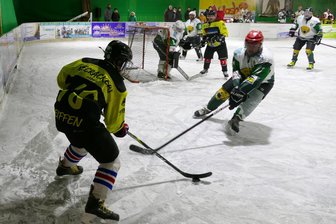 Eishockey: Flair der neuen Seiffener Arena weckt Begeisterung - Beim 1. Yash-Cup bot die Seiffener Eisbahn das Flair einer echten Arena.