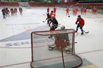Eispiraten: Stürmer aus Lettland erhält Chance - Seit Mitte August trainieren die Eispiraten-Profis wieder auf dem Eis. Nun stehen die ersten Testspiele an. Foto: A. Kretschel/Archiv