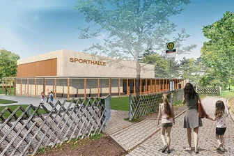 Elf Millionen Euro teurer Schulcampus im erzgebirgischen Leukersdorf wird nochmals teurer - Die neue Sporthalle im Modell: Es ist das Herzstück des elf Millionen Euro teuren, künftigen Schulcampus Leukersdorf . Wann alles fertig ist, ist offen. 
