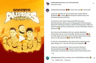 Elias n97, Inscope und Rewi gegen die Niners: Influencer spielen Streetball in Chemnitz -