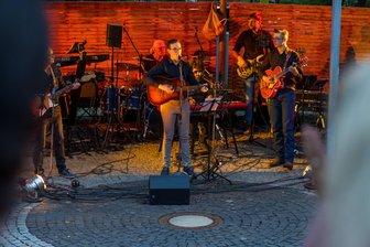 Elvis mischt bei langer Rocknacht im Falkensteiner Stadtpark mit - Die Green River Miners mit dem 17-jährigen Xander Schmidt.