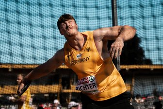 EM-Gold für Steven Richter - Silber für Jolina Lange: Wurfasse vom LV 90 Erzgebirge glänzen bei deutschen Dreifachtriumphen - U23-Europameister Steven Richter im norwegischen Bergen in Aktion.