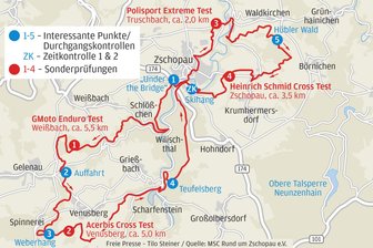 Enduro-WM-Finale in Zschopau: Alles, was Zuschauer wissen müssen - Auf der etwa 65 Kilometer langen Runde um Zschopau müssen die Fahrer vier Sonderprüfungen ablegen.