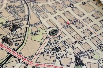 Entscheidung über neuen Lutherplatz vertagt - Der historische Lutherplatz auf einem Stadtplan von 1938.
