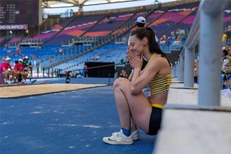 Enttäuschung und Erleichterung: Die Chemnitzerin Maria Purtsa und die Ex-Chemnitzerin Kristin Gierisch im Auf und Ab der Emotionen - Kristin Gierisch war die riesengroße Erleichterung nach dem Erreichen des EM-Finales anzusehen.