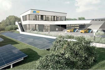Erfolgreicher Solar-Spezialist baut in Schneeberg seine neue Firmenzentrale - So soll der neue Firmensitz von Clen Solar im Gewerbegebiet neben dem Toom-Baumarkt in Schneeberg aussehen.