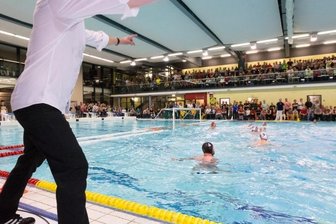 Erfolgsgeschichte elektrisierte Massen - Nach 2013 feierte der SVV Plauen 2015 mit dem Sprung in die A-Gruppe der1. Bundesliga den nächsten Aufstieg. Das entscheidende Spiel verfolgten mehr als 750 Zuschauer im ausverkauften Stadtbad. Die Plätze auf der normalen und der Zusatztribüne reichten bei weitem nicht aus, sodass auch rings ums Becken noch Bänke und Stühle aufgestellt wurden. 