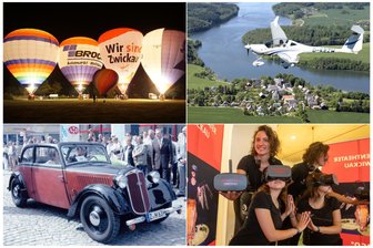 Erlebnisgeschenke-Tipps zu Weihnachten: Gemeinsam unvergessliche Momente im Landkreis Zwickau erleben - Einige ausgewählte Beispiele für Erlebnisgeschenke in der Region: Ballonfahrten, Rundflüge, Oldtimer-Touren oder Eintauchen in die virtuelle Realität.