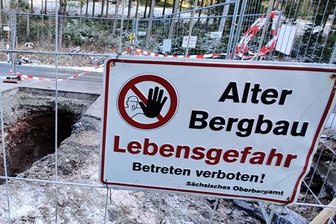 Erneut Tagebruch in Wildenthal - Der Tagebruch wurde fürs Erste notdürftig gesichert