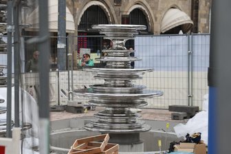 Erste Teile des künftigen Chemnitzer Marktbrunnens zu sehen - 