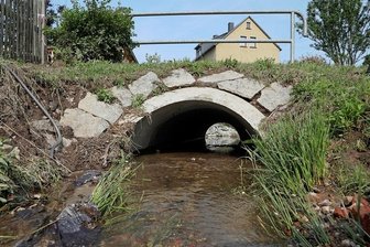Erster Krisengipfel am Bach in Meerane ohne Rathaus-Vertreter - Anwohner kritisieren nach den Überschwemmungen den Zustand des Dittrichbachs in Meerane.