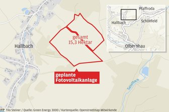 Erzgebirge: Bürgermeister möchte Einwohner über geplanten Solarpark abstimmen lassen - Eine Leipziger Firma plant den Bau eines gut 15 Hektar großen Solarparks nahe Hallbach.