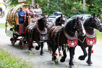 Erzgebirgischer Pferdetag und Zwönitzer Erntedankfest: Das dürfen Besucher nicht verpassen - Der Freiberger Bierwagen soll am Sonntag auf dem Reitplatz Kühnhaide von 30 Kaltblütern gezogen werden.