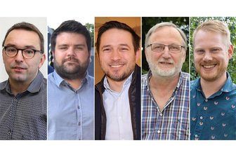 Erzgebirgskreis wird 15: Feiern oder kritisieren? Was Erzgebirger zum Geburtstag sagen - Jörg Hänsel (v. l.), Alexander Richter, Denny Helmer, Bernd Schmidt und Frederic Günther ziehen zu 15 Jahren Erzgebirgskreis eine persönliche Bilanz.
