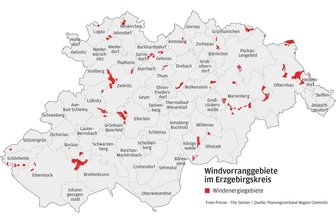 „Es werden keine konfliktfreien Flächen zu finden sein“ – Fronten beim Thema Windkraft im Erzgebirge verhärtet - 3250 Hektar im Erzgebirgskreis gelten laut Planentwurf als potenzielle Fläche für den Bau von Windkraftanlagen. In Gelenau, Heidersdorf und Königswalde sind es mehr als 5 Prozent.