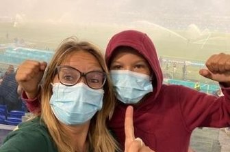 Ex-Glauchauerin beim EM-Start live dabei - Annett Schrank und Sohn Filippo beim EM-Auftakt.