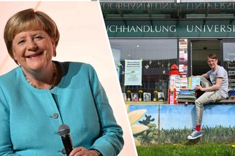 Ex-Kanzlerin Merkel besucht kleine Buchhandlung in Chemnitz - Ex-Bundeskanzlerin Angela Merkel kommt in die Universitas Buchhandlung Robert Aßmann.