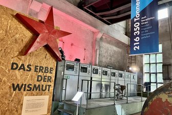 Exklusive Einblicke in Wismut-Schacht 371 bei Hartenstein: Am Sonntag endet Sonderausstellung „No Secret“ - Blick ins Maschinenhaus von Schacht 371 in Hartenstein, wo am Sonntag die Wismut-Schau endet.