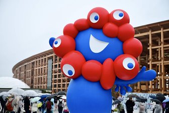 Expo-Highlight: Sächsische Spezialitäten und Erzgebirgskunst in Japan - „Myaku Myaku“ – das Maskottchen der Expo zieht auf dem Messegelände in Osaka täglich Besucher an.