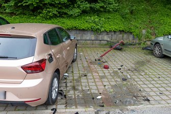 Fahrfehler löst Feuerwehr-Einsatz in Reichenbach aus: E-Auto rollt Hang hinunter -
