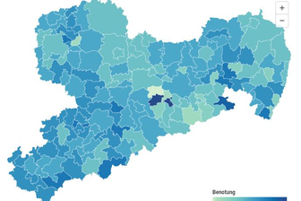 Familienkompass Sachsen: Die Auswertung in Kartenform -