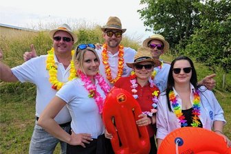 Faschingsclubs aus Geringswalde, Kriebethal und Rossau machen gemeinsame Sache - Die Macher (v. l.): Ronny Hill, Viviane Kundt, Jürgen Friedrich, Maria Reinke, Lara Haferkorn, Daniel Richter.