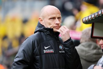 Aues Sportdirektor Matthias Heidrich am vergangenen Wochenende in Dresden.