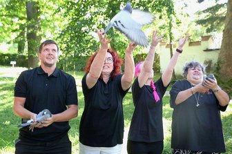 FDP lässt in Zwönitz 25 Tauben als Zeichen gegen Demo fliegen - Die FDP ließ in Zwönitz mehrere Tauben aufsteigen. 