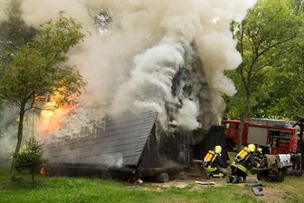 Die Feuerwehr konnte die Kaue nicht mehr retten.