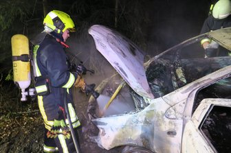 Feuerwehr findet ausgebranntes Auto in Schneeberg -