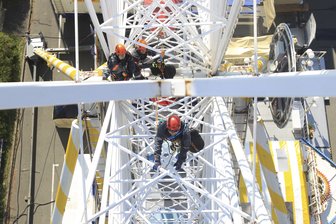 Feuerwehr übt Ernstfall auf Riesenrad -