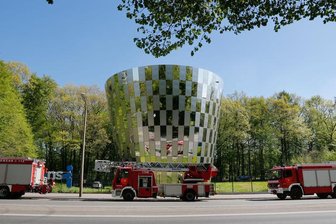 Feuerwehreinsatz am Wasserturm - Übungseinsatz der Feuerwehr am Wasserturm an der Leipziger Straße.